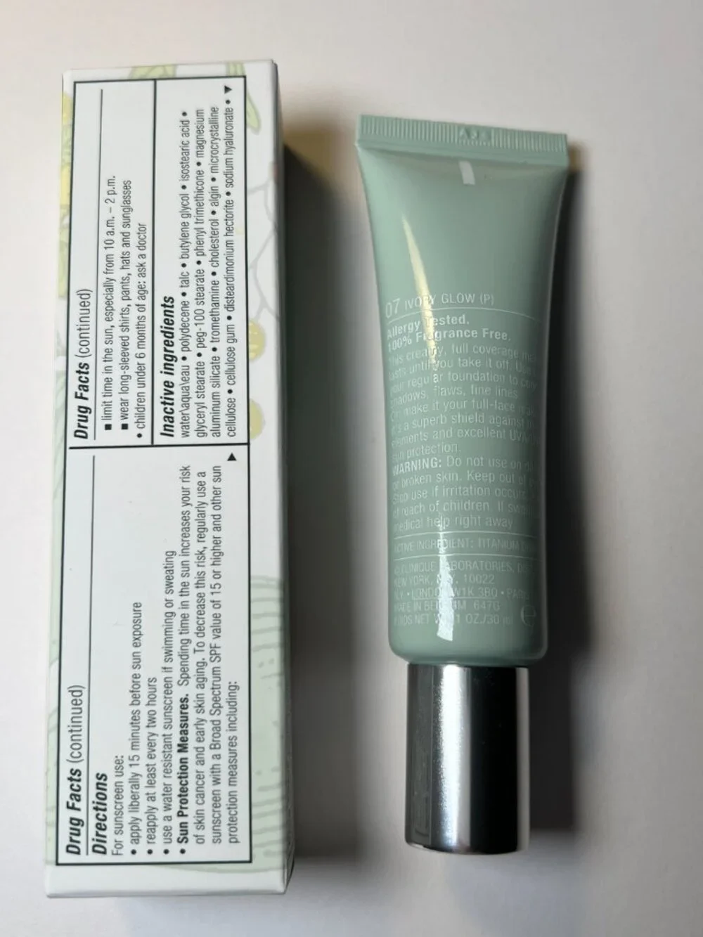 Clinique Continuous Coverage Makeup SPF 15 Foundation Concealer 07 Ivory Glow